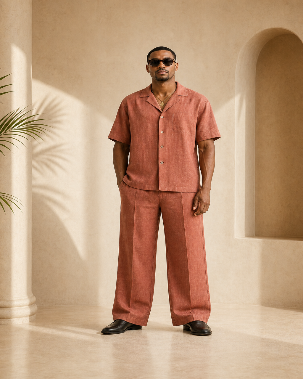 Model wearing or styling the Jabari Relaxed Set