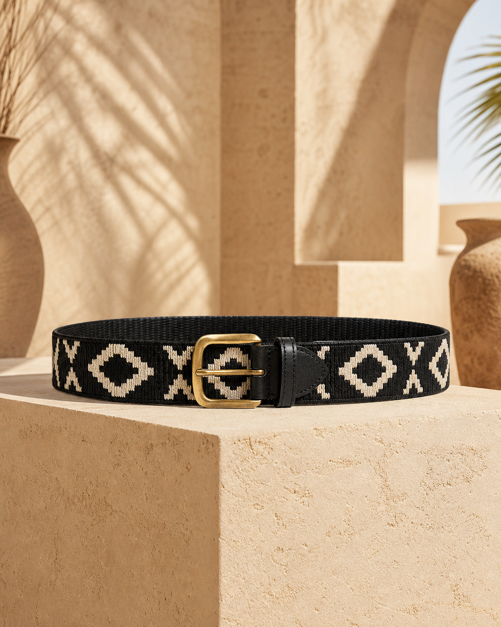 Model wearing or styling the Nandi Embroidered Belt